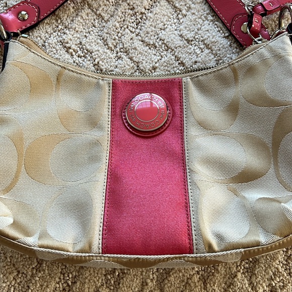 🔥COACH signature stripe vintage handbag F19218 - Picture 3 of 11